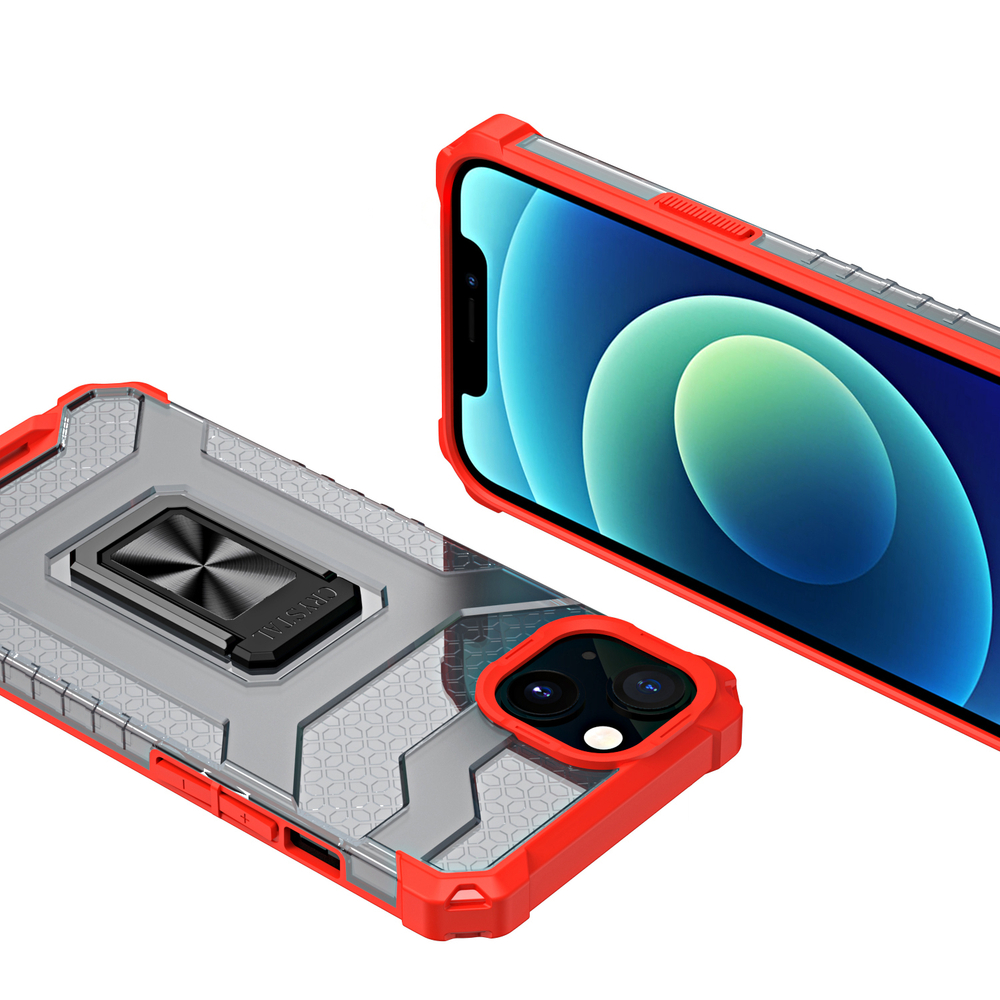 Pokrowiec pancerny Crystal Ring Case czerwony Apple iPhone 12 / 5