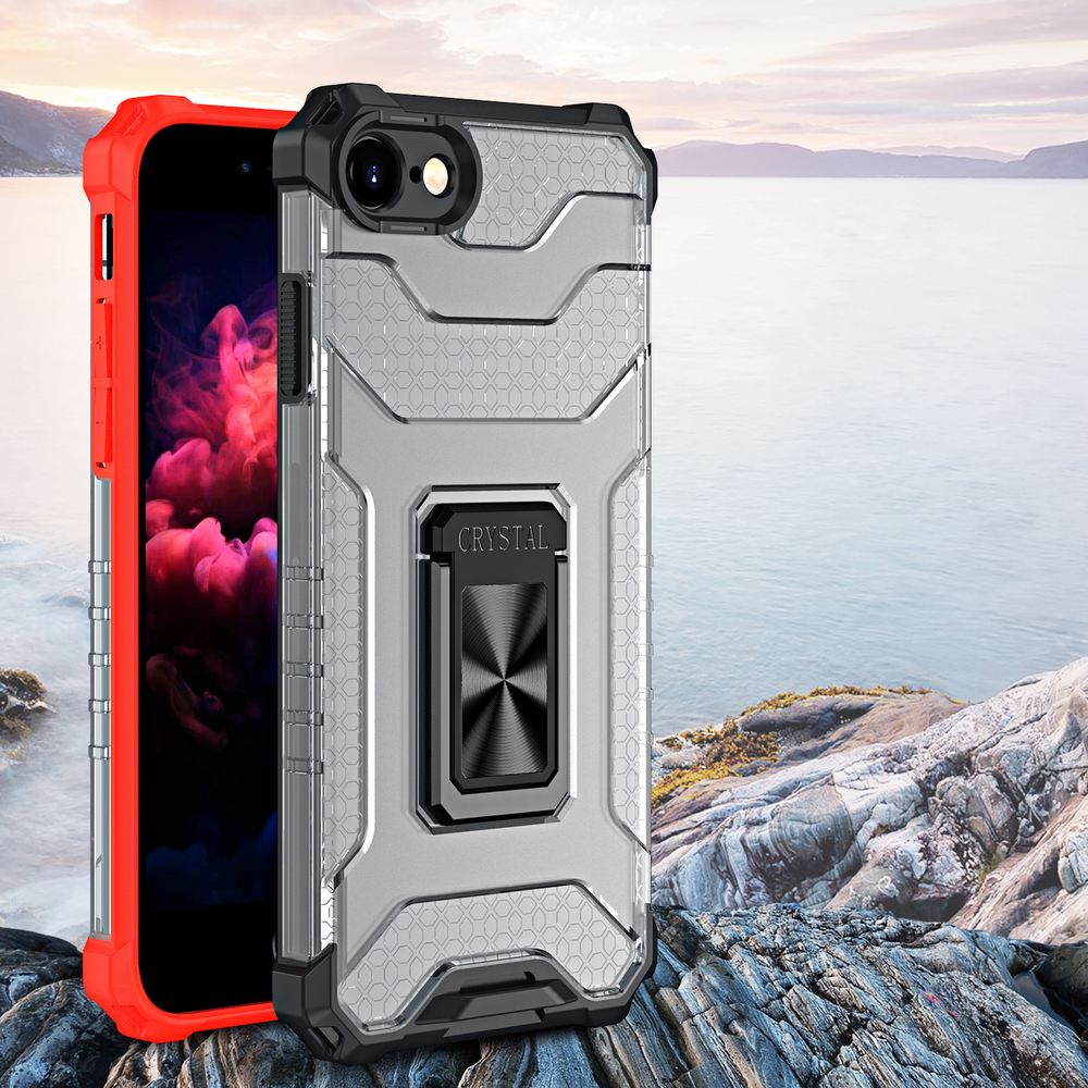 Pokrowiec pancerny Crystal Ring Case czerwony Apple iPhone 8 / 3