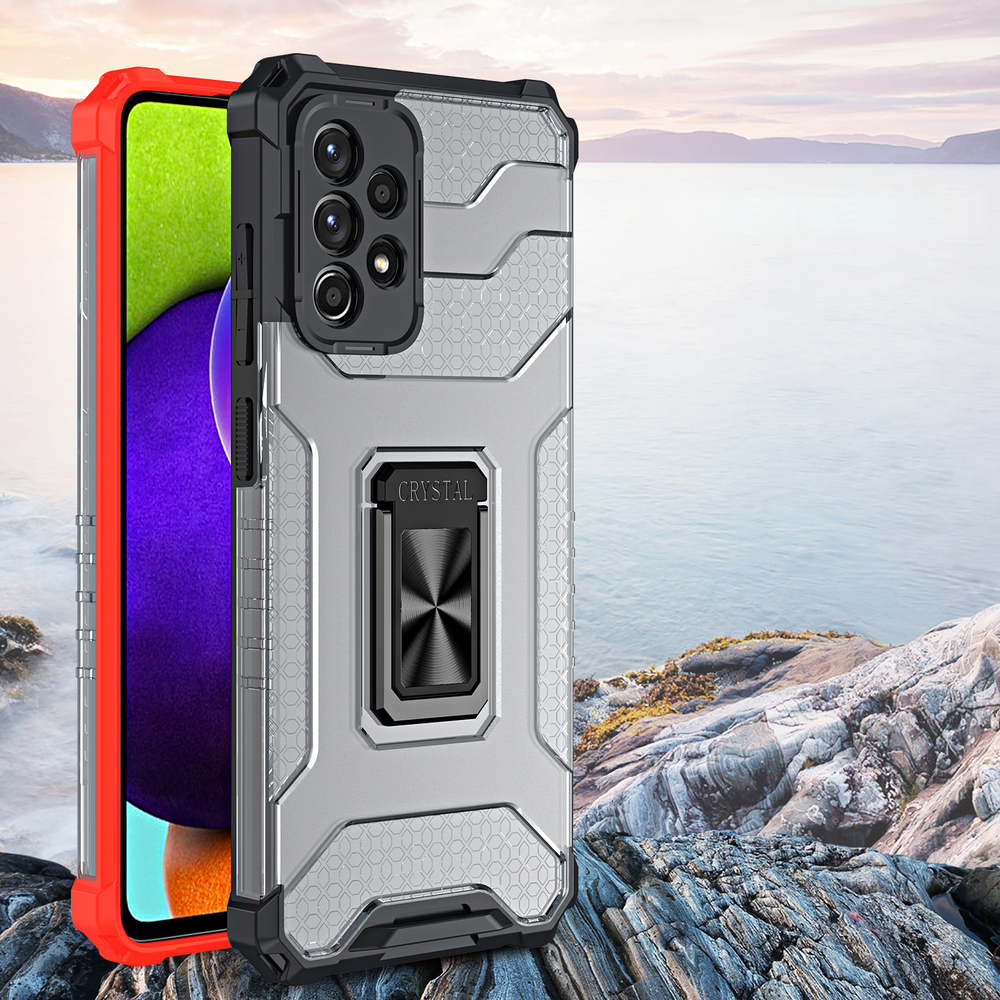 Pokrowiec pancerny Crystal Ring Case czerwony Samsung Galaxy A52S 5G / 6