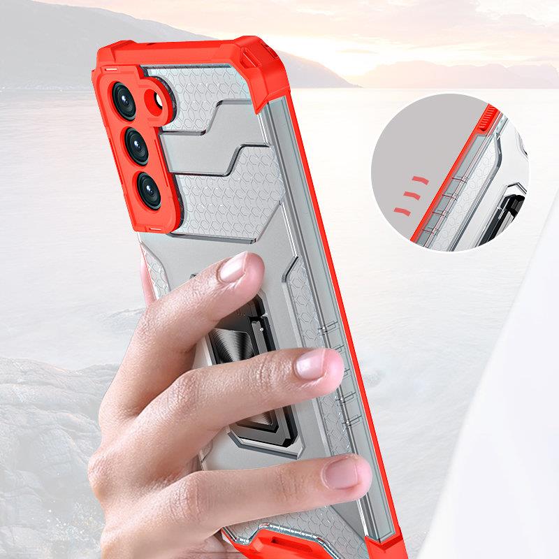 Pokrowiec pancerny Crystal Ring Case czerwony Samsung Galaxy S22 / 2