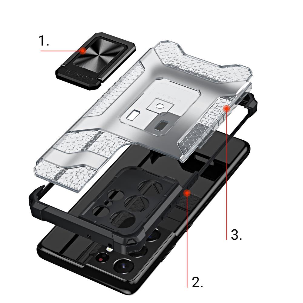 Pokrowiec pancerny Crystal Ring Case czerwony Samsung Galaxy S22 Ultra / 6