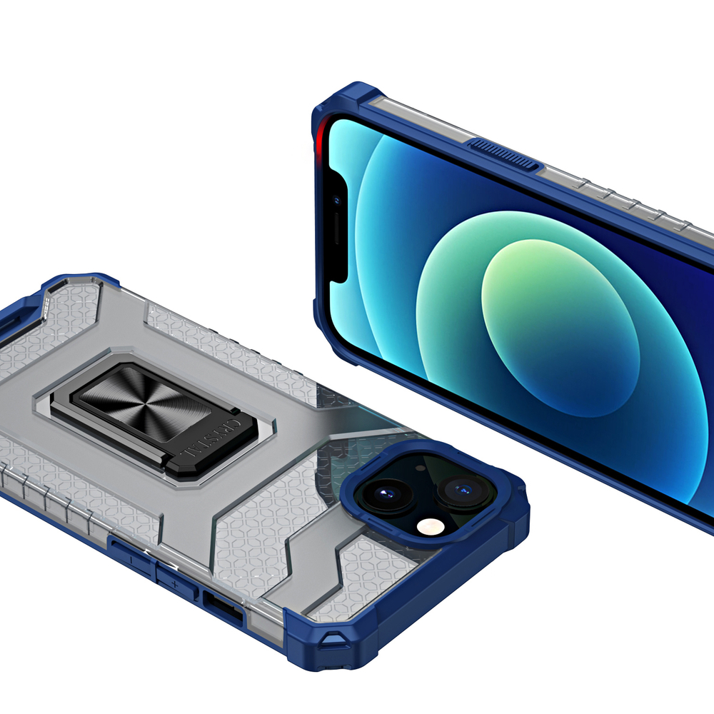 Pokrowiec pancerny Crystal Ring Case niebieski Apple iPhone 12 / 5
