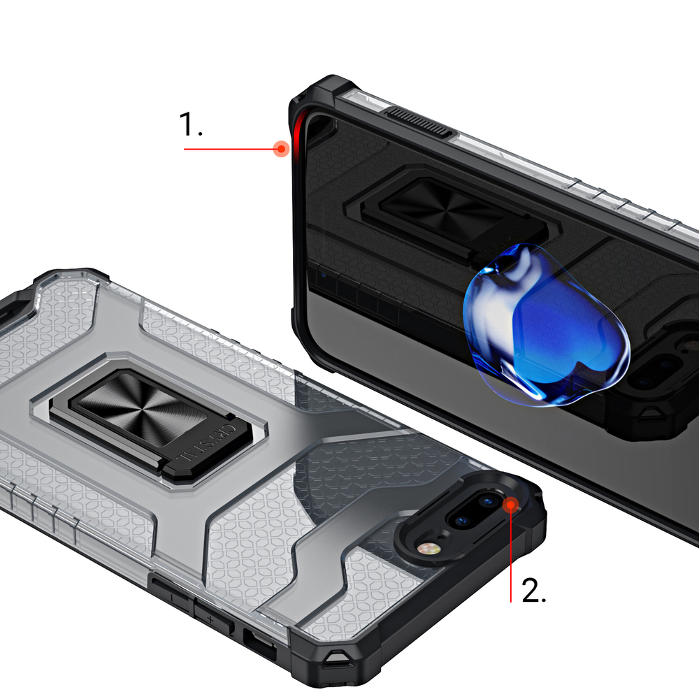 Pokrowiec pancerny Crystal Ring Case niebieski Apple iPhone 7 Plus / 6