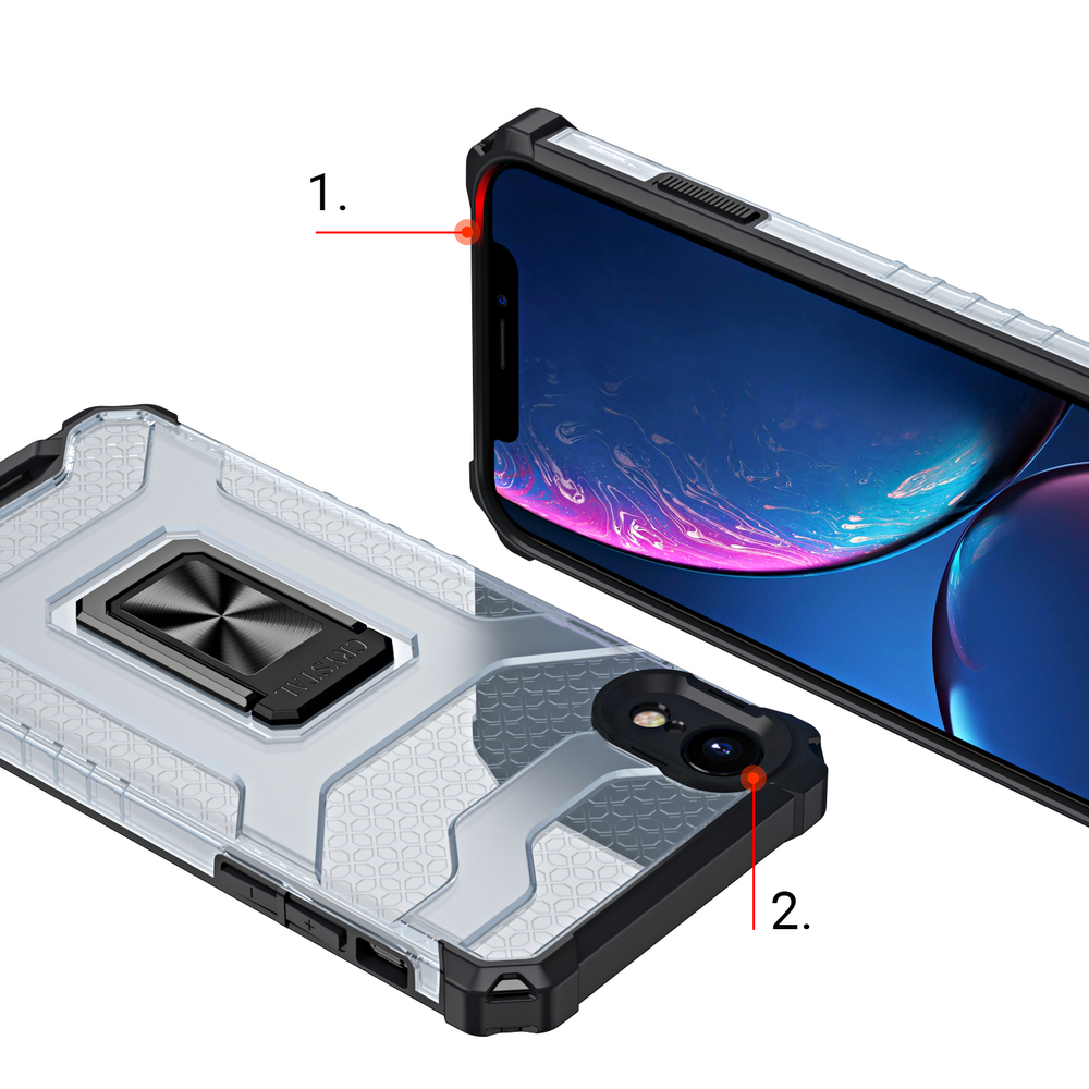 Pokrowiec pancerny Crystal Ring Case niebieski Apple iPhone XR / 8