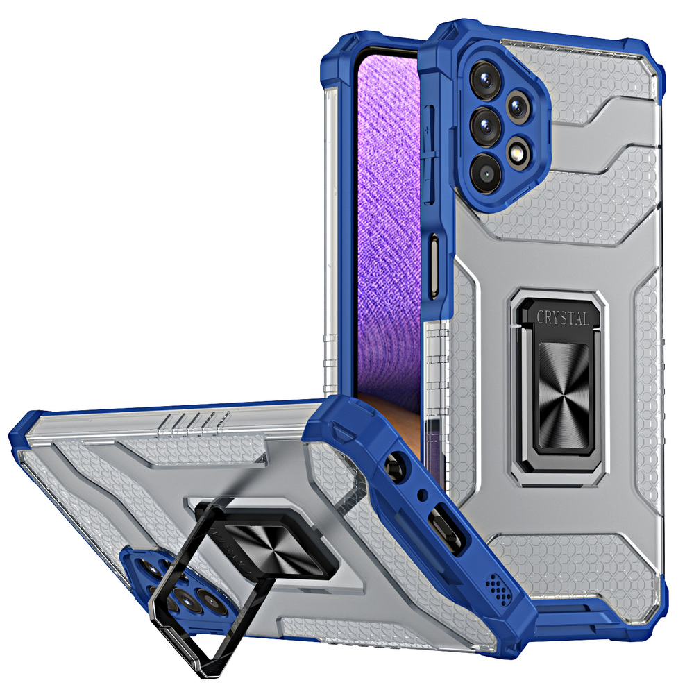 Pokrowiec pancerny Crystal Ring Case niebieski Samsung A32 5G