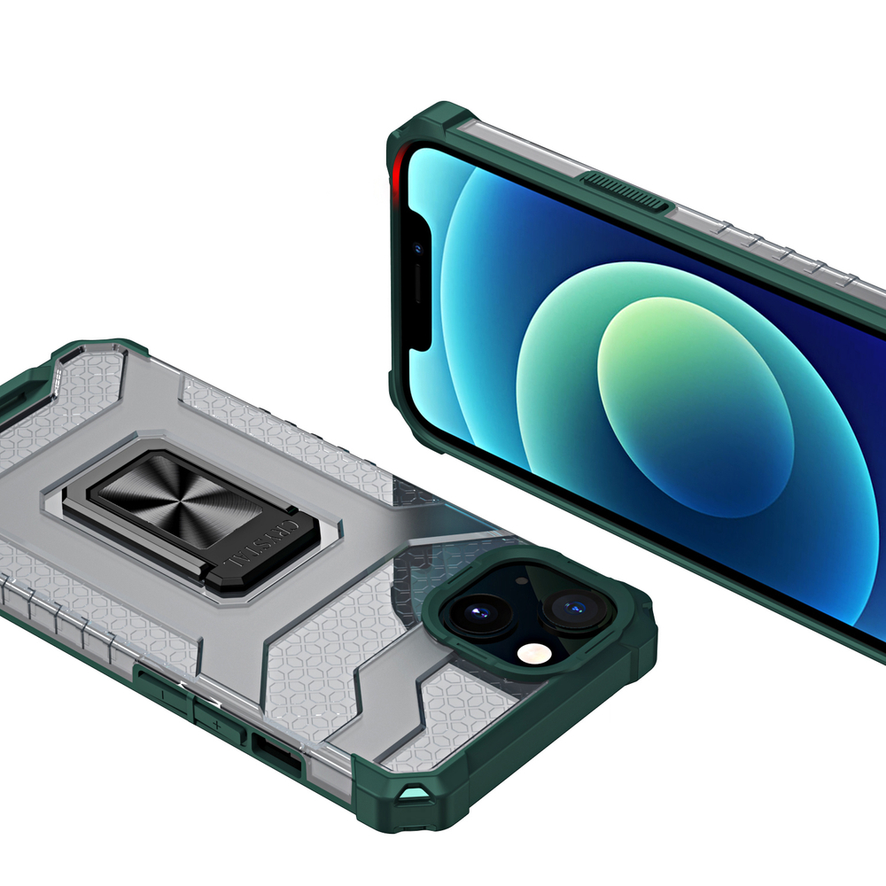 Pokrowiec pancerny Crystal Ring Case zielony Apple iPhone 12 / 7