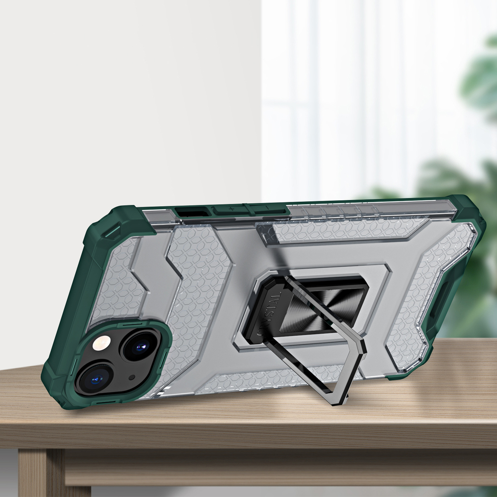 Pokrowiec pancerny Crystal Ring Case zielony Apple iPhone 13 Mini / 3 Pokrowiec pancerny Crystal Ring Case zielony Apple iPhone 13 Mini / 3