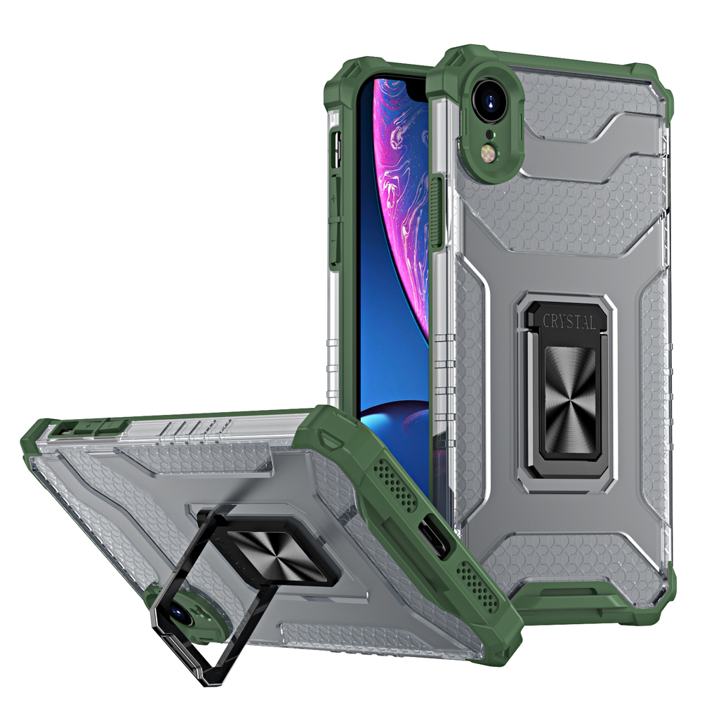 Pokrowiec pancerny Crystal Ring Case zielony Apple iPhone XR