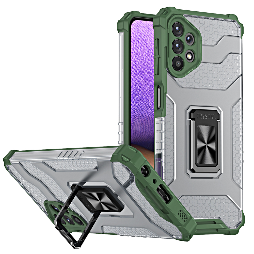Pokrowiec pancerny Crystal Ring Case zielony Samsung A32 5G Pokrowiec pancerny Crystal Ring Case zielony Samsung A32 5G