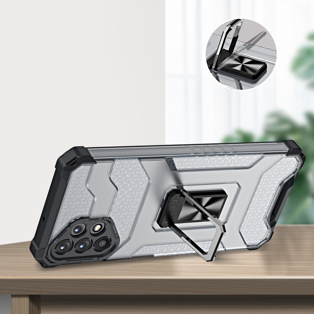 Pokrowiec pancerny Crystal Ring Case zielony Samsung A32 5G / 6 Pokrowiec pancerny Crystal Ring Case zielony Samsung A32 5G / 6