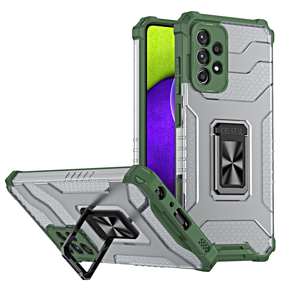 Pokrowiec pancerny Crystal Ring Case zielony Samsung A52 4G