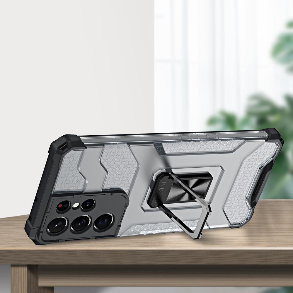 Pokrowiec pancerny Crystal Ring Case zielony Samsung Galaxy S22 Ultra / 5