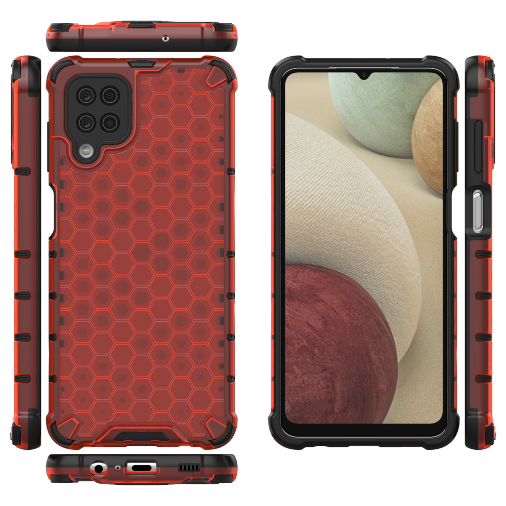 Pokrowiec pancerny Honeycomb czerwony Samsung Galaxy A12 / 12 Pokrowiec pancerny Honeycomb czerwony Samsung Galaxy A12 / 12