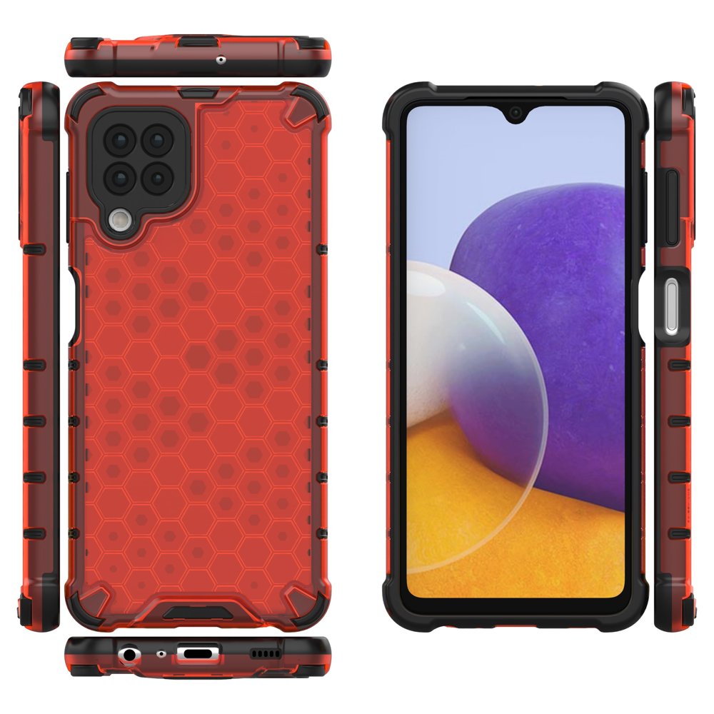Pokrowiec pancerny Honeycomb czerwony Samsung Galaxy A22 / 2