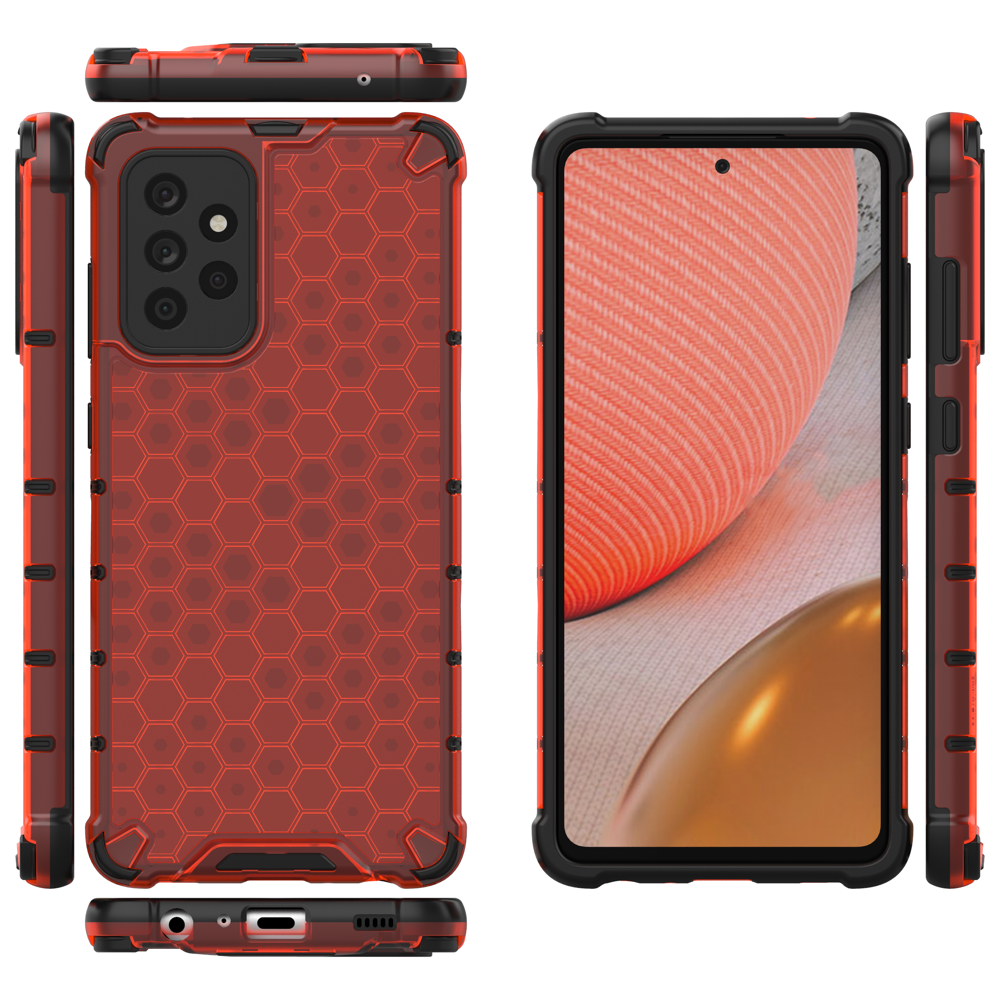 Pokrowiec pancerny Honeycomb czerwony Samsung Galaxy A72 4G / 12 Pokrowiec pancerny Honeycomb czerwony Samsung Galaxy A72 4G / 12