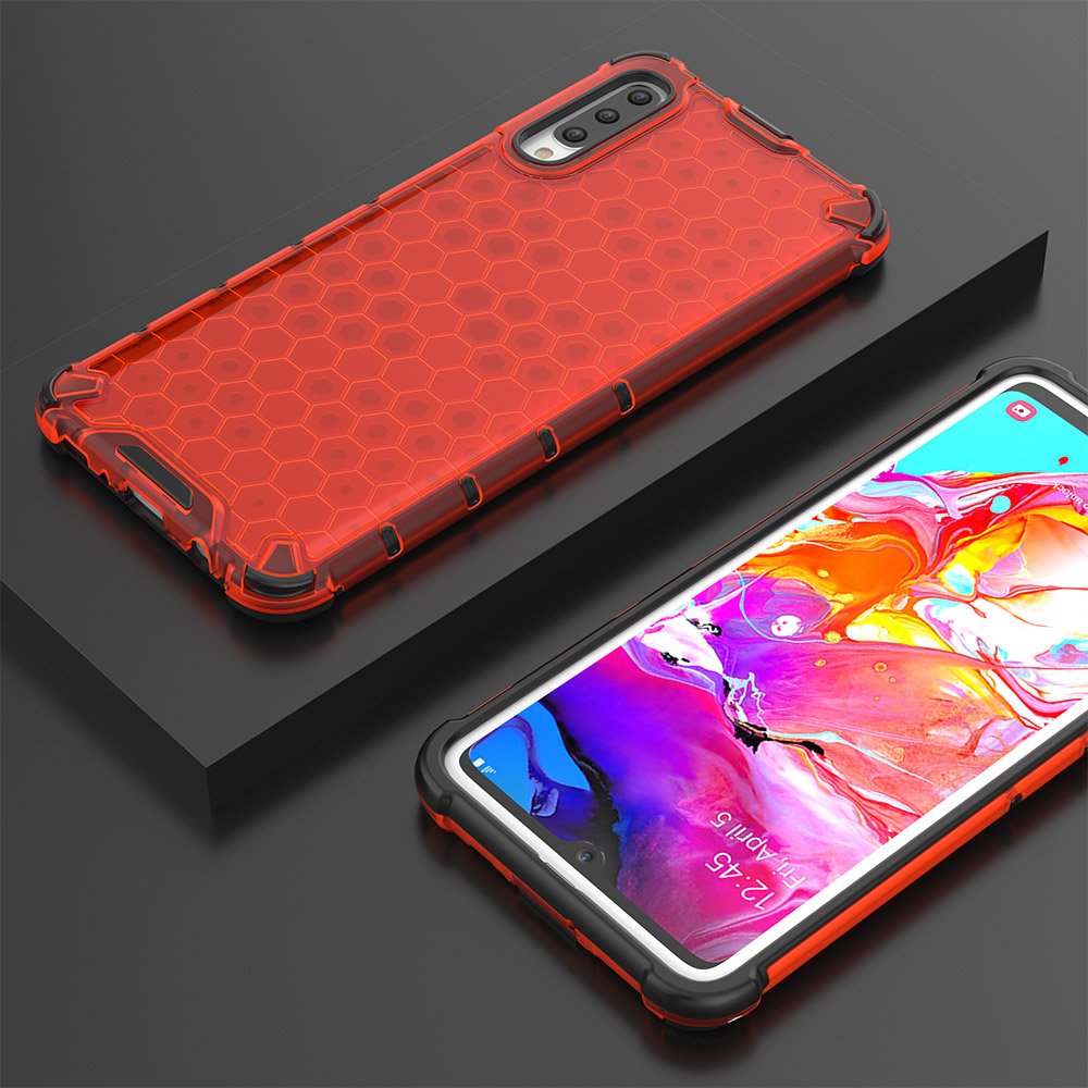 Pokrowiec pancerny Honeycomb czerwony Samsung Galaxy A70 / 10