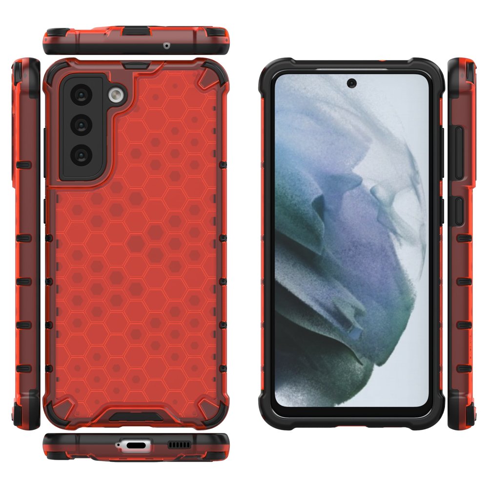 Pokrowiec pancerny Honeycomb czerwony Samsung Galaxy S21 FE 5G / 2