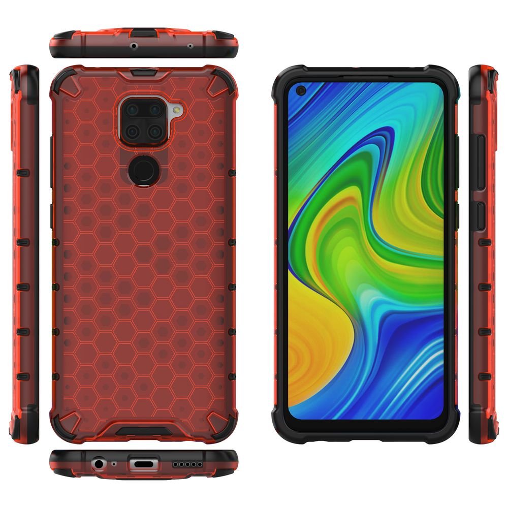 Pokrowiec pancerny Honeycomb czerwony Xiaomi Redmi Note 9 / 10