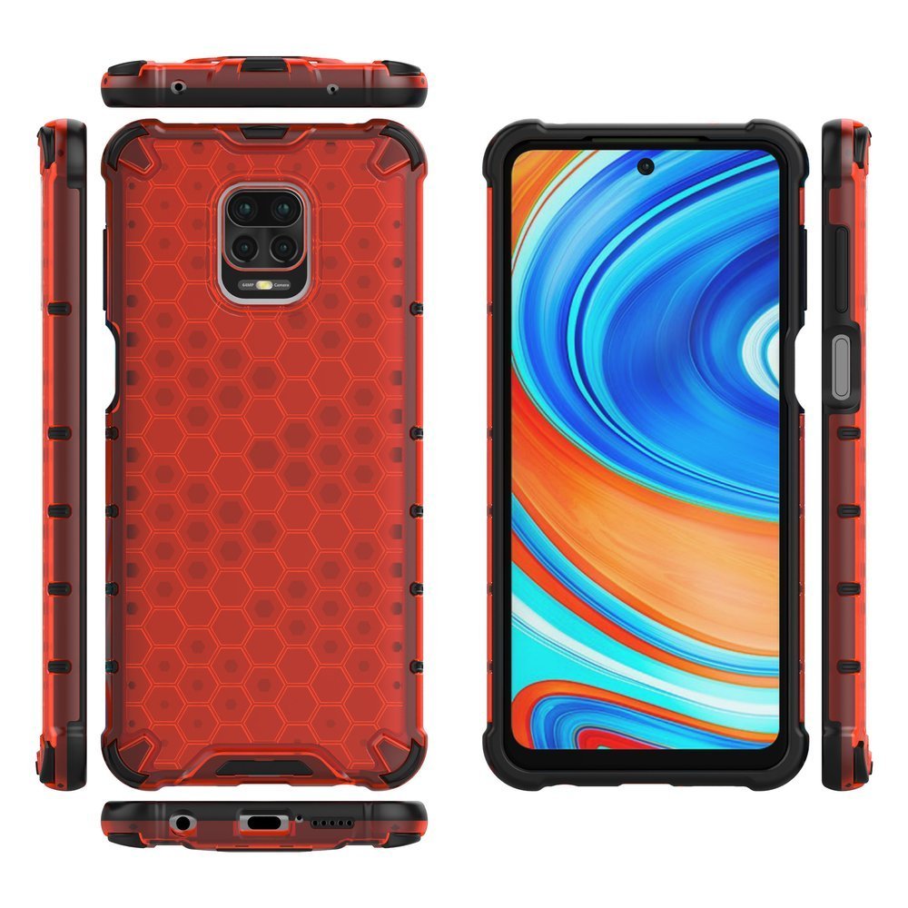 Pokrowiec pancerny Honeycomb czerwony Xiaomi Redmi Note 9 Pro / 2