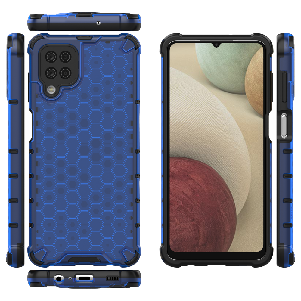 Pokrowiec pancerny Honeycomb niebieski Samsung Galaxy A12 / 12 Pokrowiec pancerny Honeycomb niebieski Samsung Galaxy A12 / 12