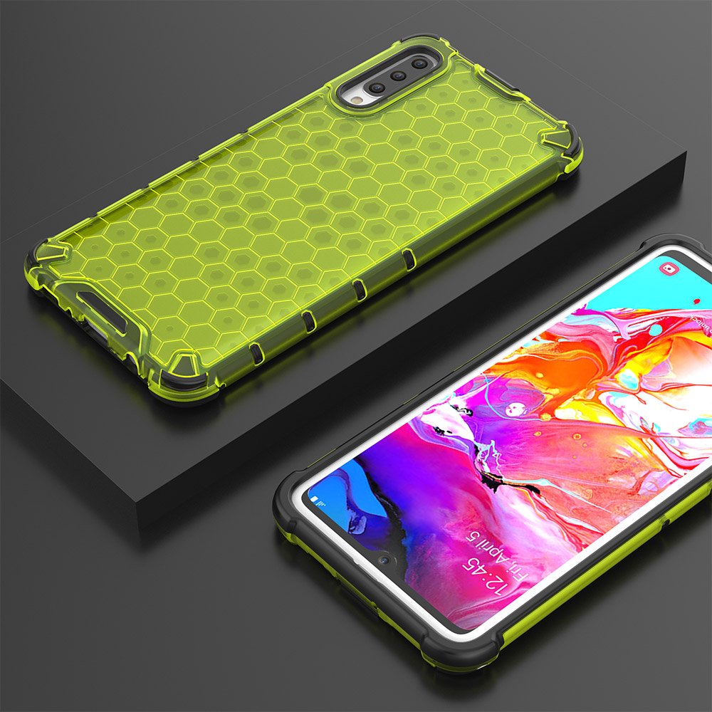 Pokrowiec pancerny Honeycomb zielony Samsung Galaxy A70 / 10