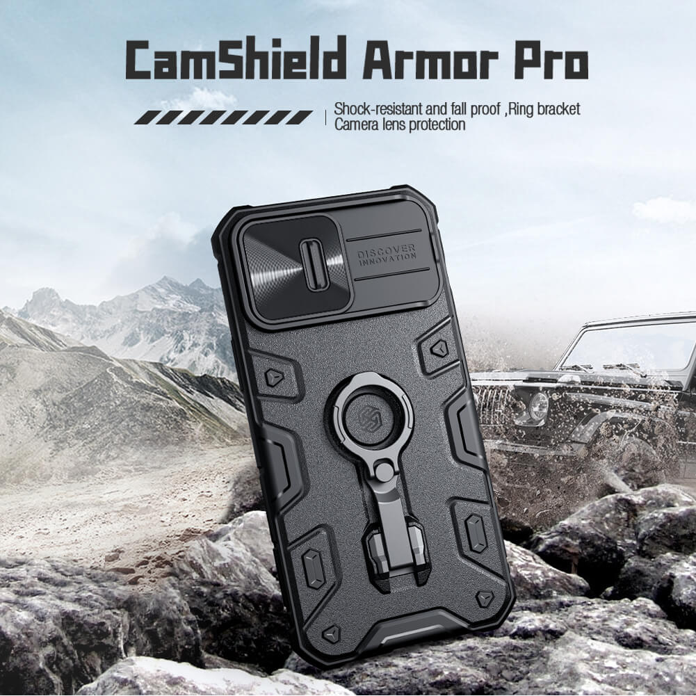 Pokrowiec pancerny Nillkin CamShield Armor czarny Apple iPhone 14 Pro / 8