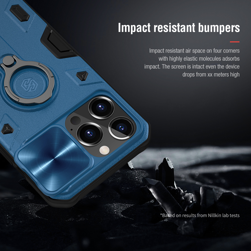 Pokrowiec pancerny Nillkin CamShield Armor zielony Apple iPhone 13 Pro / 7