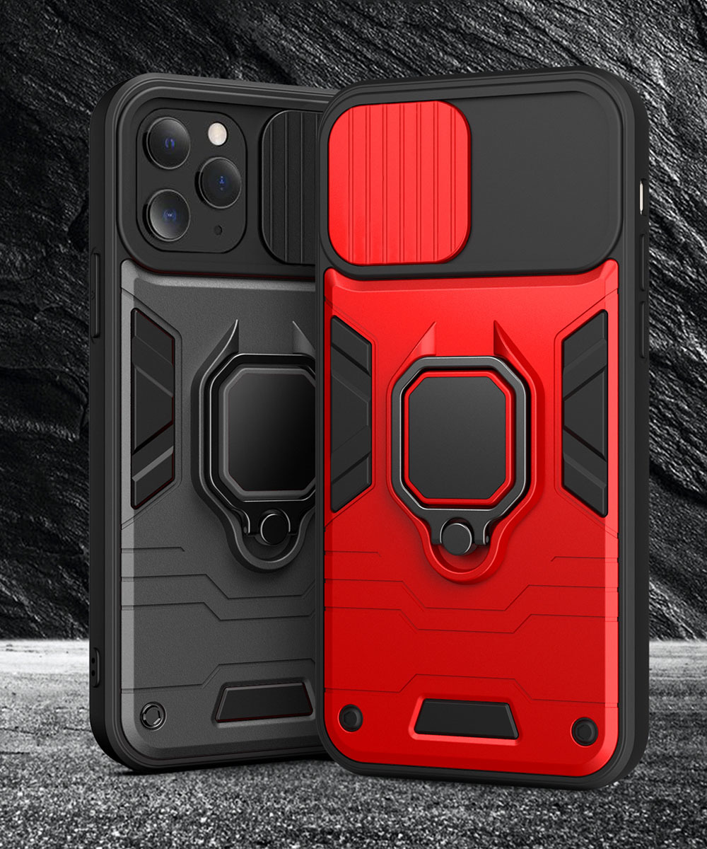 Pokrowiec pancerny Ring Lens Case czerwony Apple iPhone SE 2022 / 4