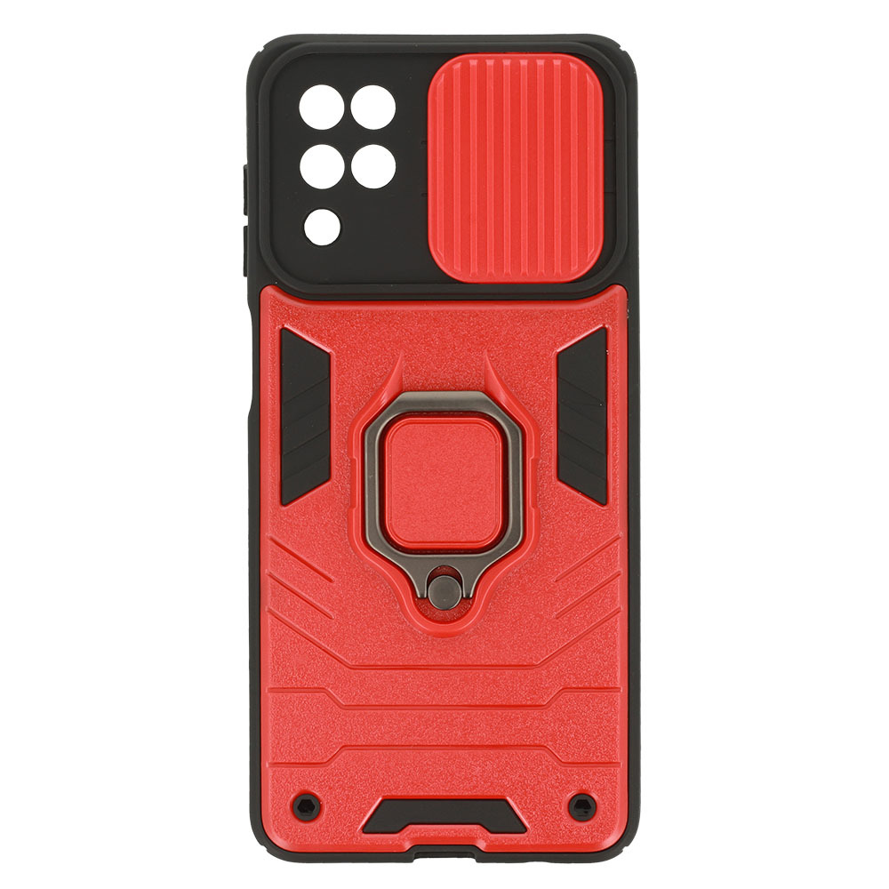 Pokrowiec pancerny Ring Lens Case czerwony Samsung Galaxy A12 / 6