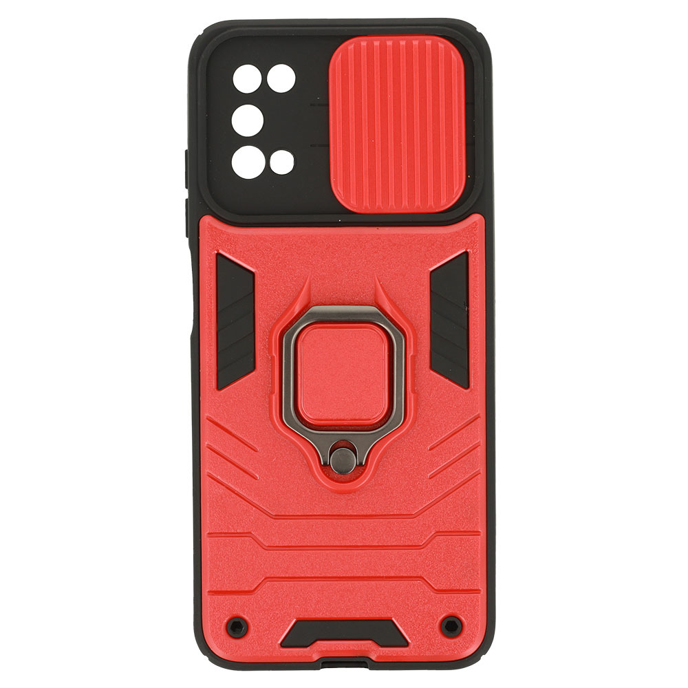 Pokrowiec pancerny Ring Lens Case czerwony Samsung Galaxy A03s / 6
