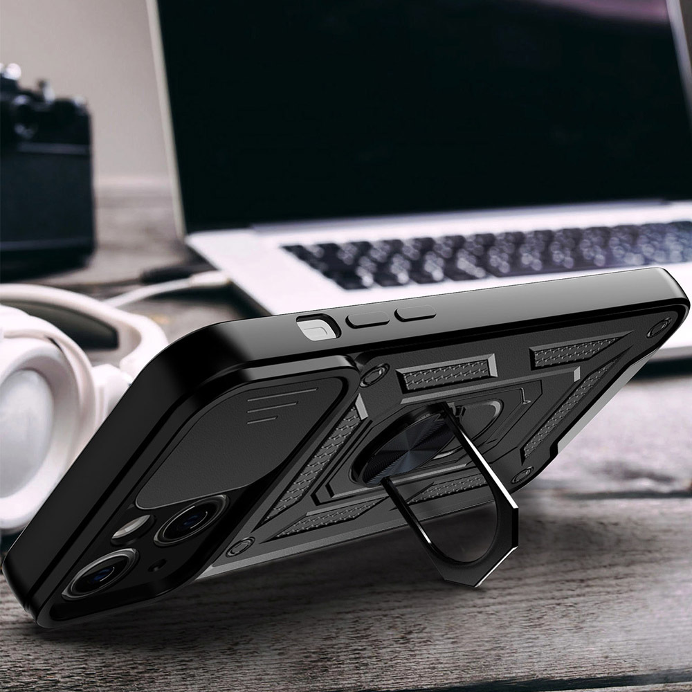 Pokrowiec pancerny Slide Camera Armor Case czarny Apple iPhone 14 Pro / 6