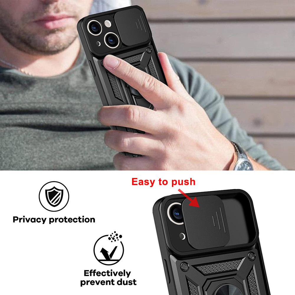 Pokrowiec pancerny Slide Camera Armor Case czarny Apple iPhone 14 Pro / 7