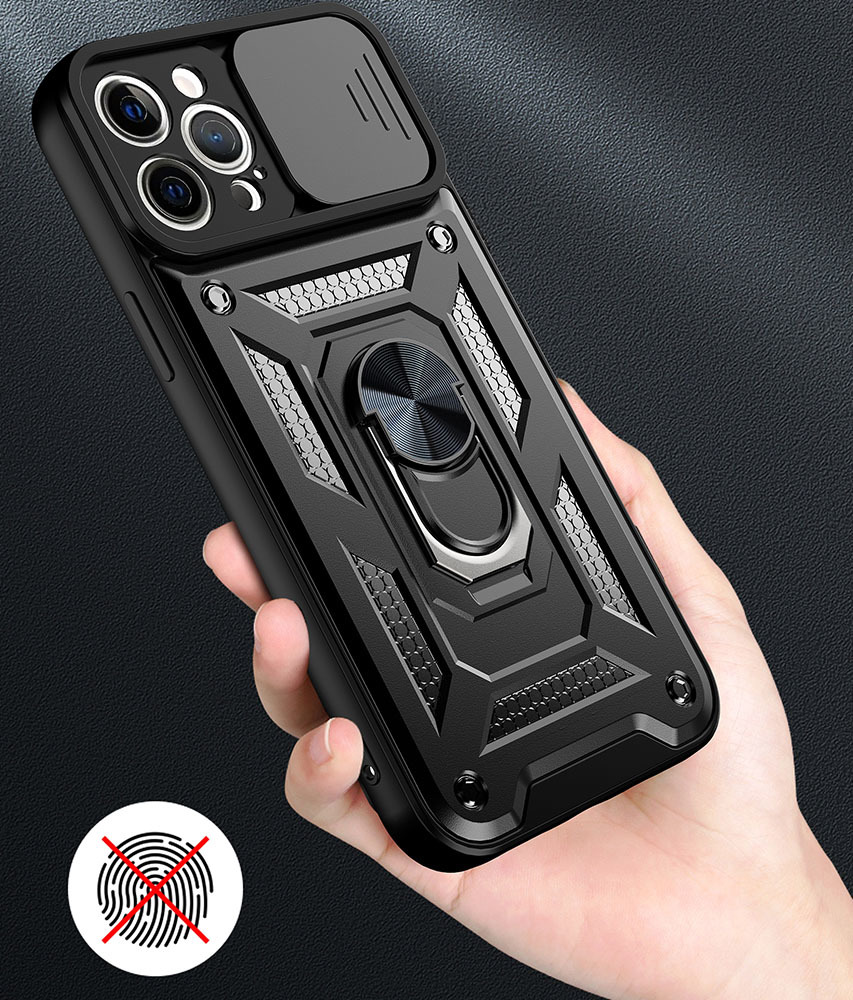 Pokrowiec pancerny Slide Camera Armor Case czarny Apple iPhone 15 Plus / 11
