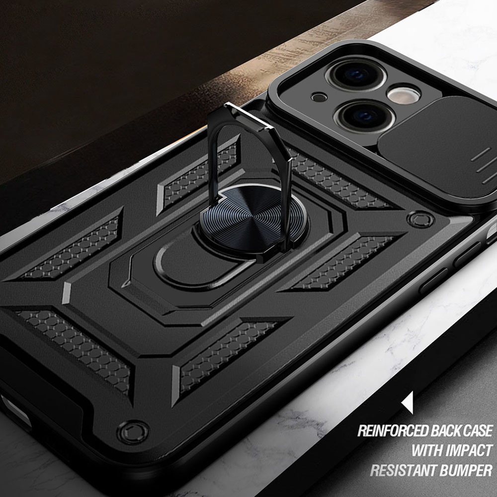 Pokrowiec pancerny Slide Camera Armor Case czarny Apple iPhone 15 Plus / 7