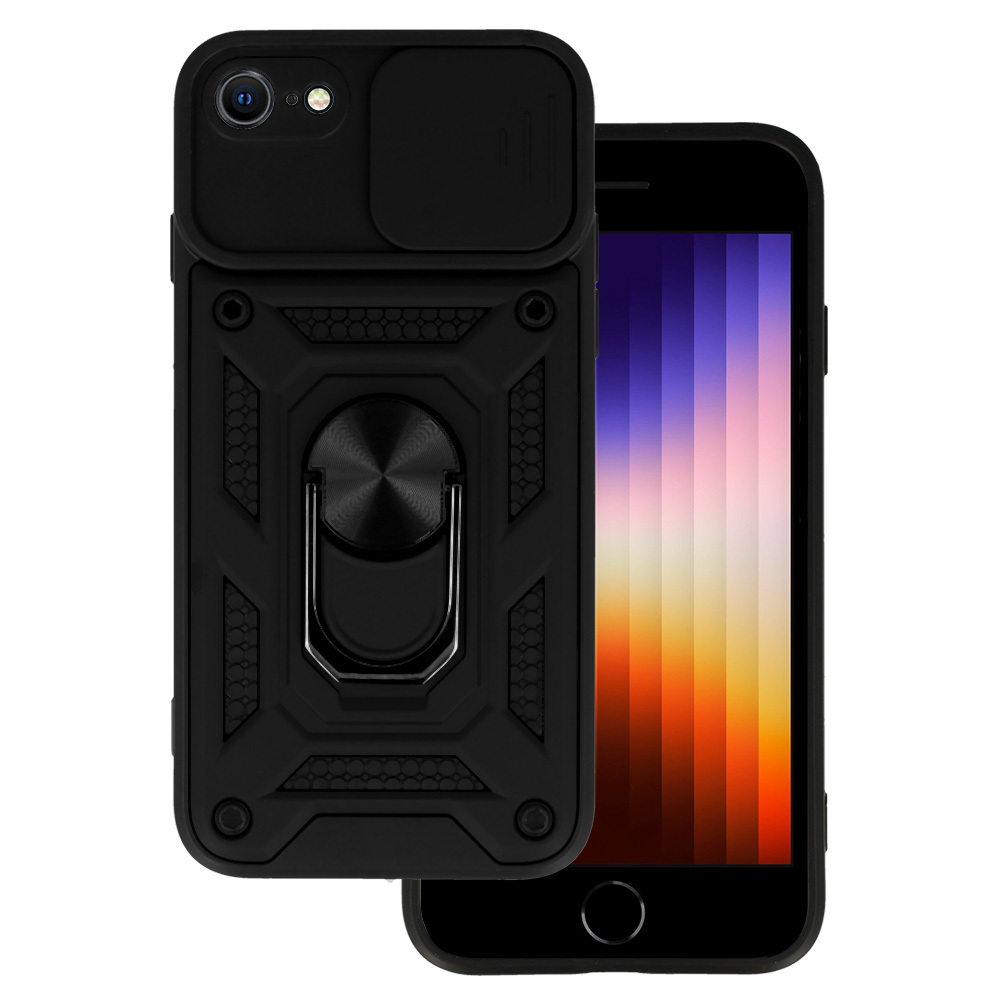 Pokrowiec pancerny Slide Camera Armor Case czarny Apple iPhone SE 2022