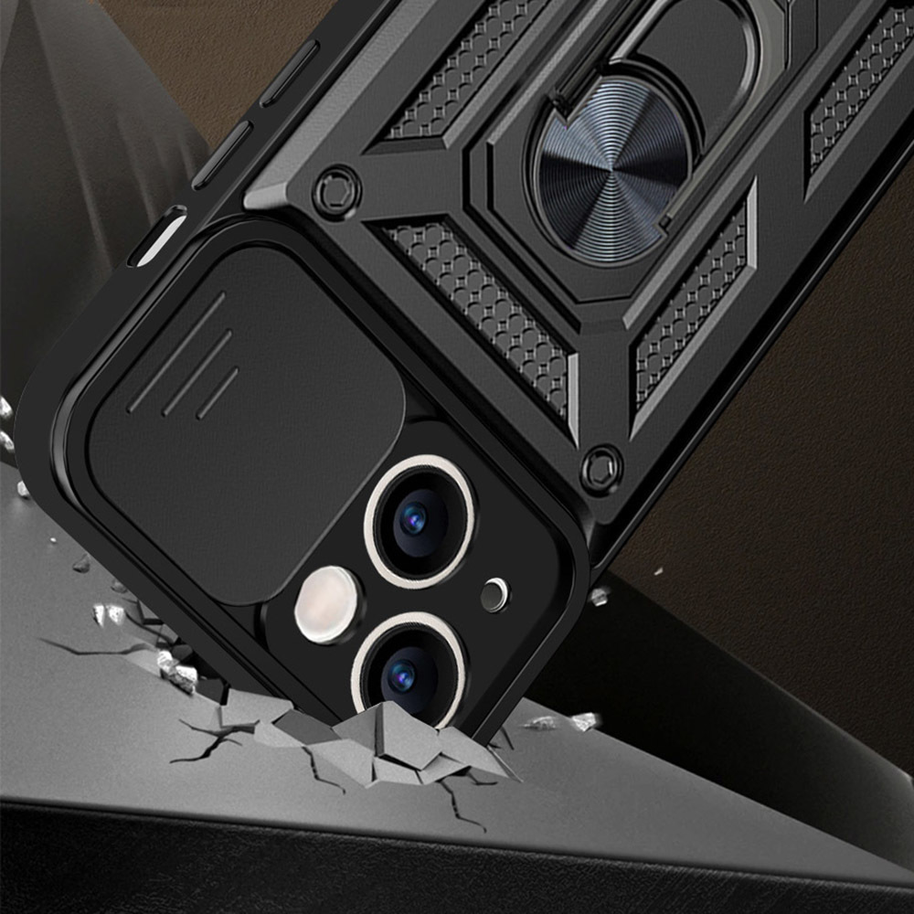 Pokrowiec pancerny Slide Camera Armor Case czarny Motorola Moto E13 / 10
