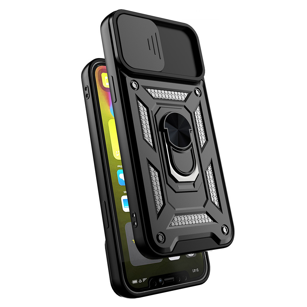 Pokrowiec pancerny Slide Camera Armor Case czarny Motorola Moto E22 / 2