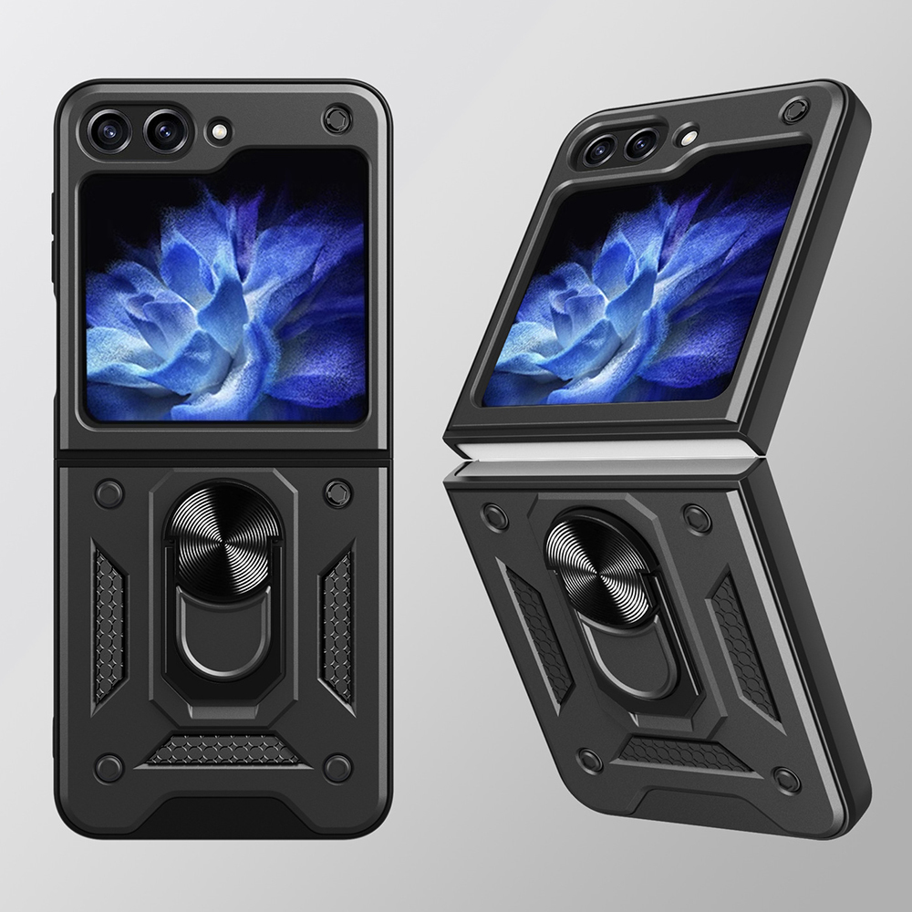 Pokrowiec pancerny Slide Camera Armor Case czarny Samsung Galaxy Z Flip 5 / 2
