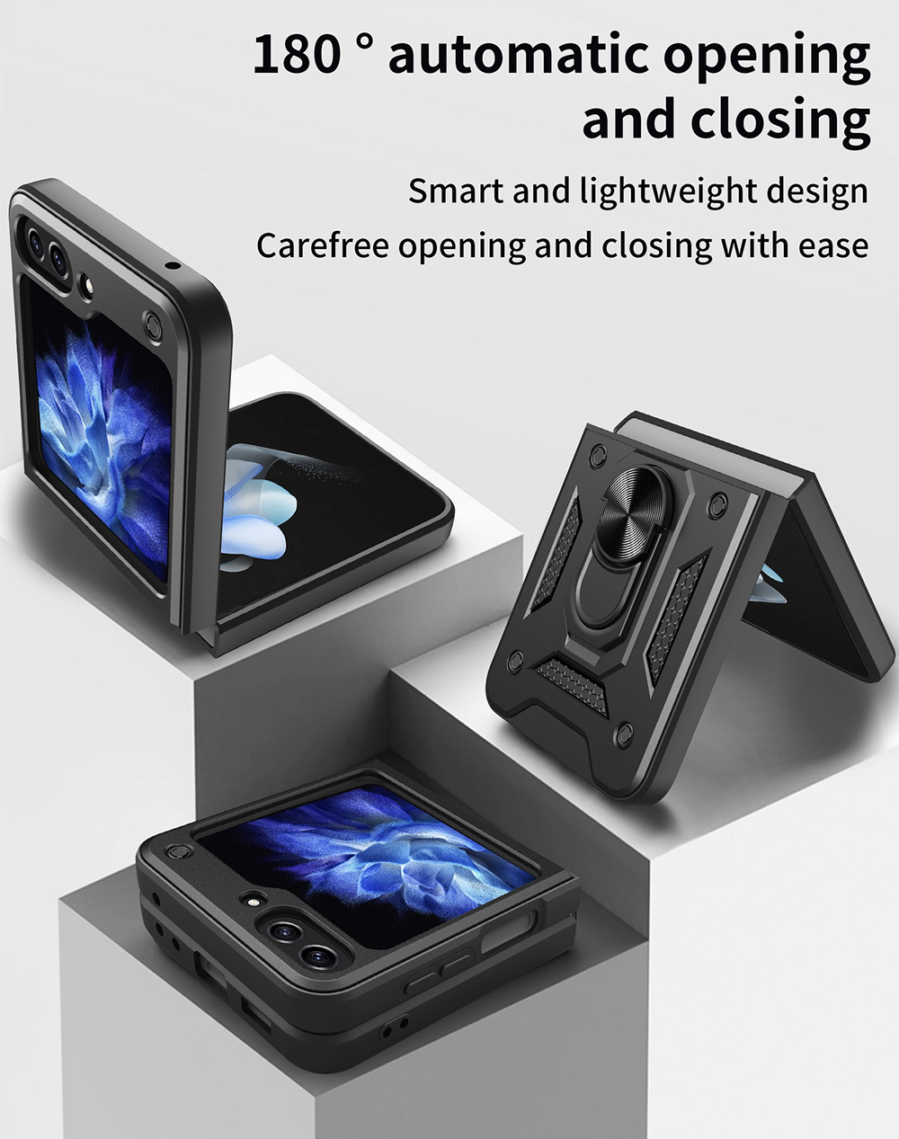 Pokrowiec pancerny Slide Camera Armor Case czarny Samsung Galaxy Z Flip 5 / 5