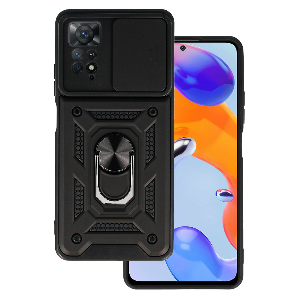 Pokrowiec pancerny Slide Camera Armor Case czarny Xiaomi Redmi Note 11 Pro