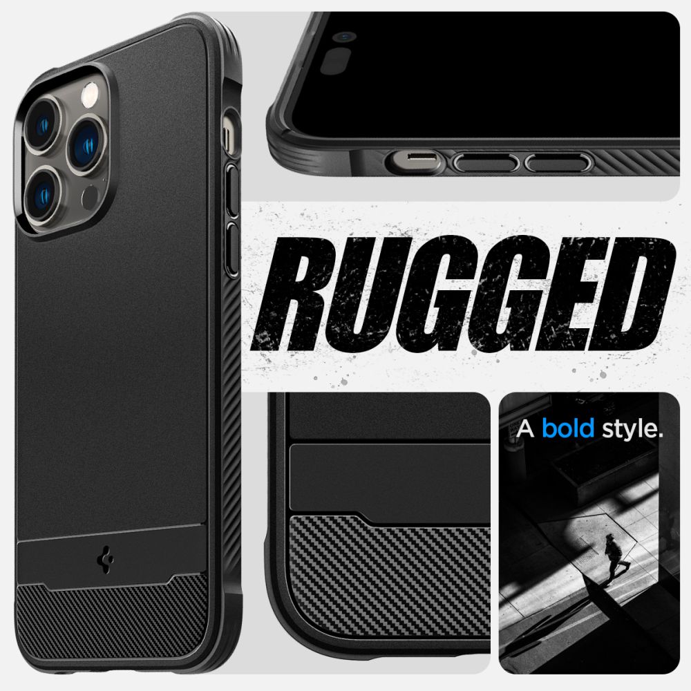Pokrowiec pancerny Spigen Rugged Armor czarny Apple iPhone 14 Pro / 11