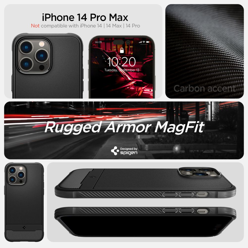 Pokrowiec pancerny Spigen Rugged Armor czarny Apple iPhone 14 Pro Max / 9