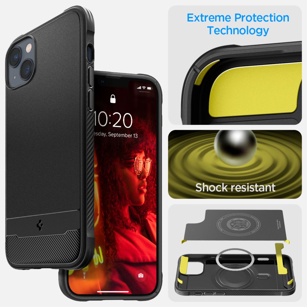 Pokrowiec pancerny Spigen Rugged Armor czarny Apple iPhone 15 Plus / 11 Pokrowiec pancerny Spigen Rugged Armor czarny Apple iPhone 15 Plus / 11