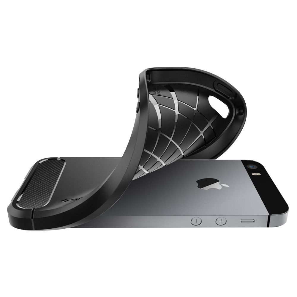 Pokrowiec pancerny Spigen Rugged Armor czarny Apple iPhone 5s / 4