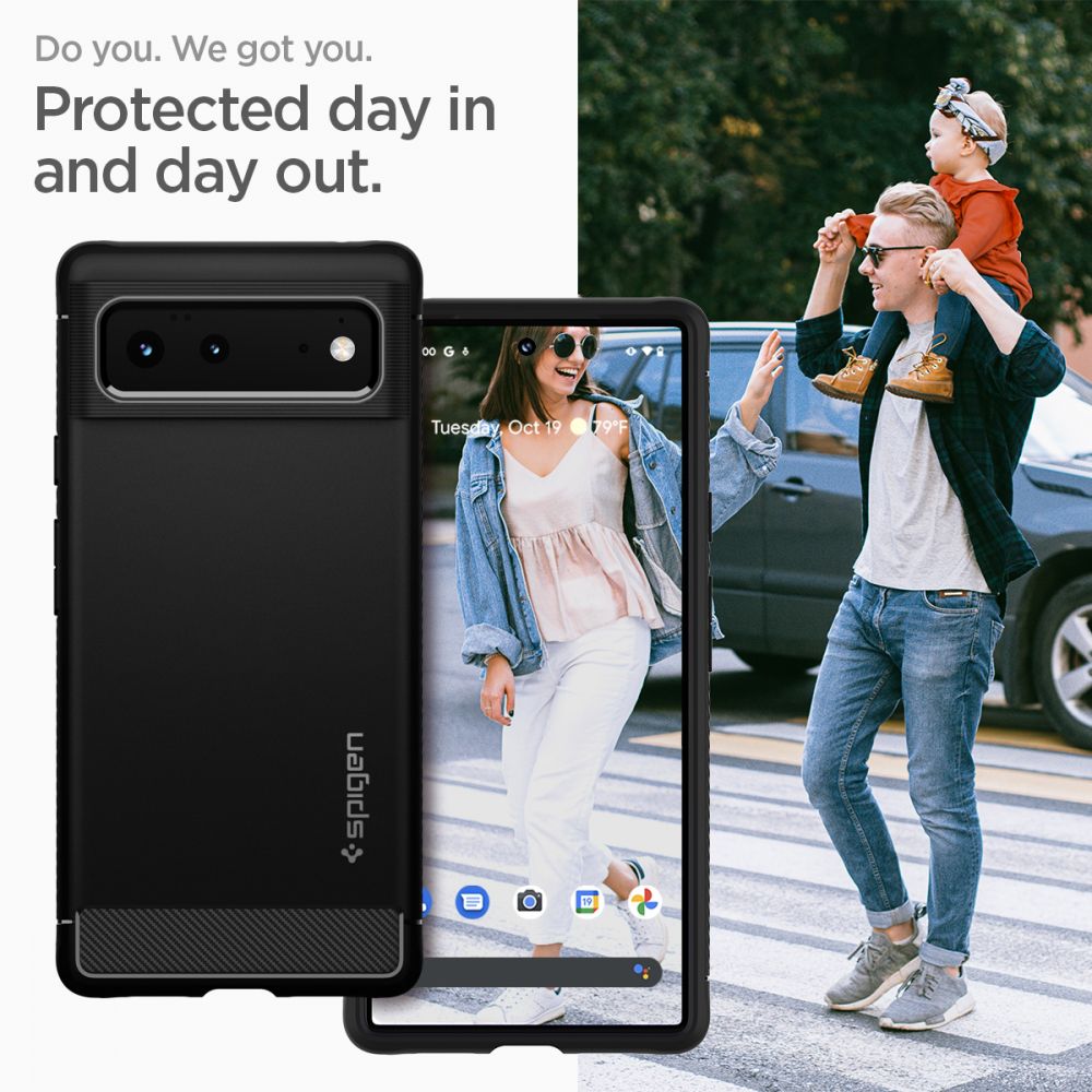 Pokrowiec pancerny Spigen Rugged Armor czarny Google Pixel 6 / 2