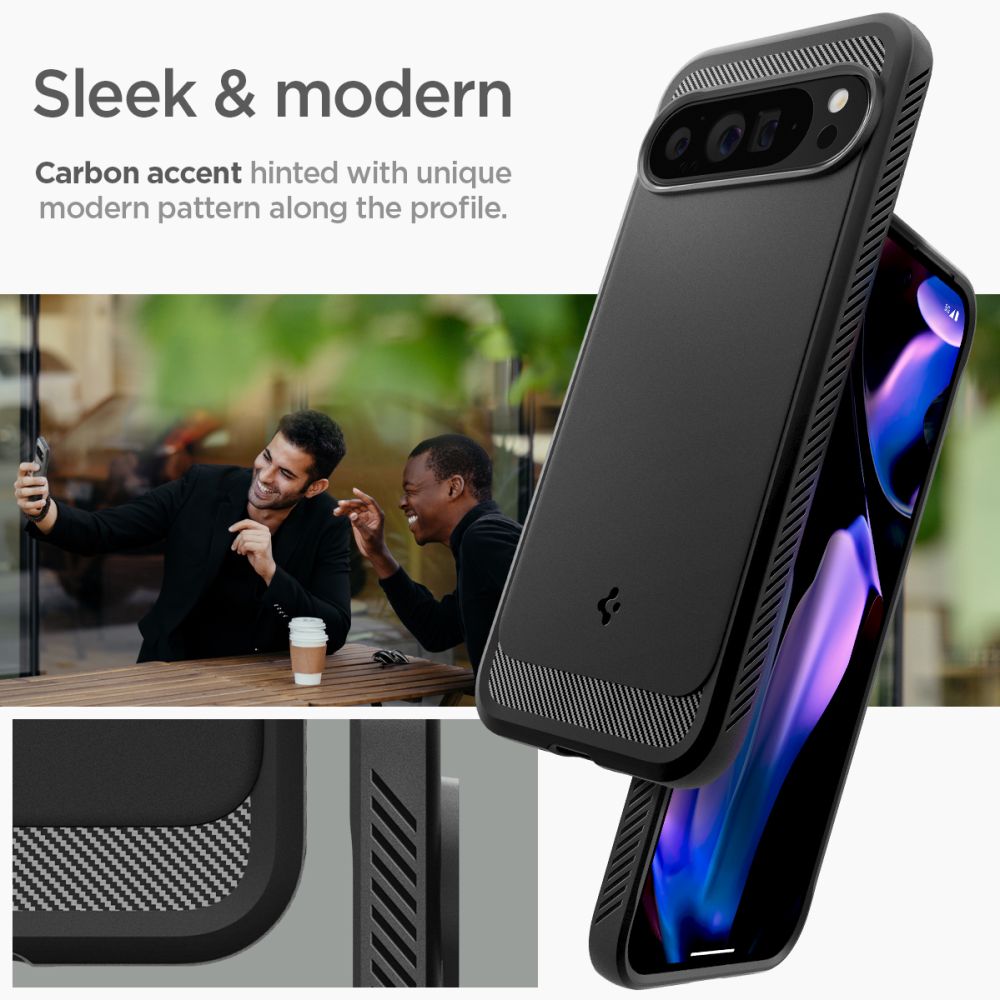 Pokrowiec pancerny Spigen Rugged Armor czarny Google Pixel 9 Pro XL / 12