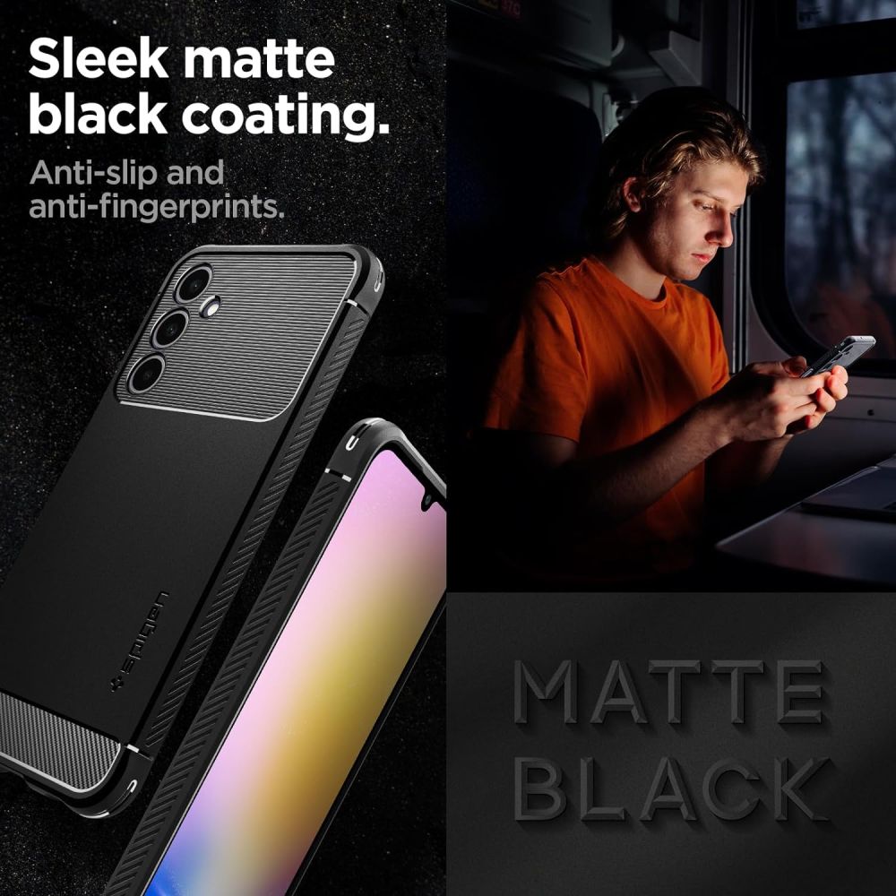 Pokrowiec pancerny Spigen Rugged Armor czarny Samsung Galaxy A25 5G / 5