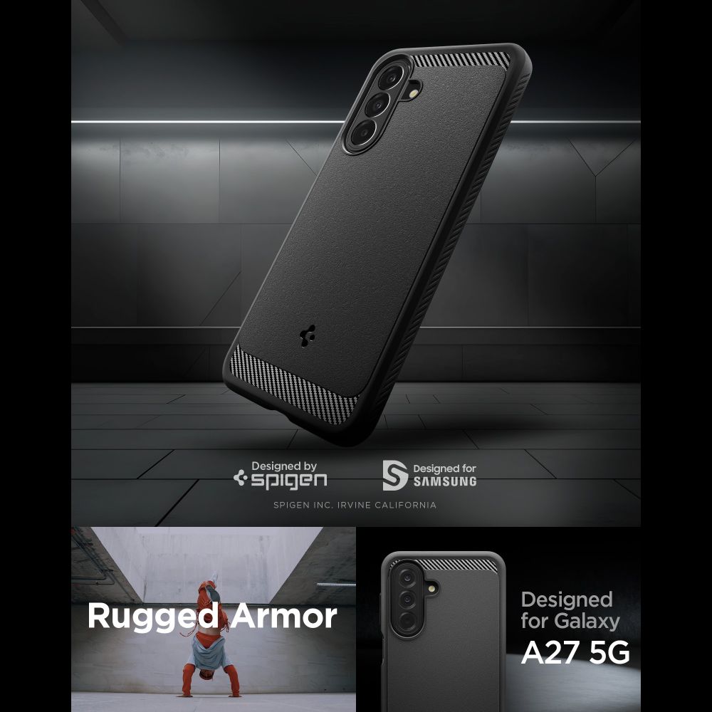Pokrowiec pancerny Spigen Rugged Armor czarny Samsung Galaxy A27 5G / 6 Pokrowiec pancerny Spigen Rugged Armor czarny Samsung Galaxy A27 5G / 6