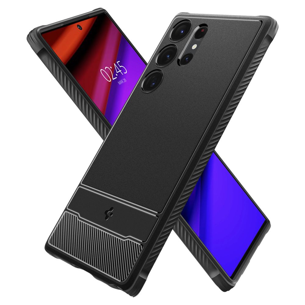 Pokrowiec pancerny Spigen Rugged Armor czarny Samsung Galaxy S23 Ultra / 6