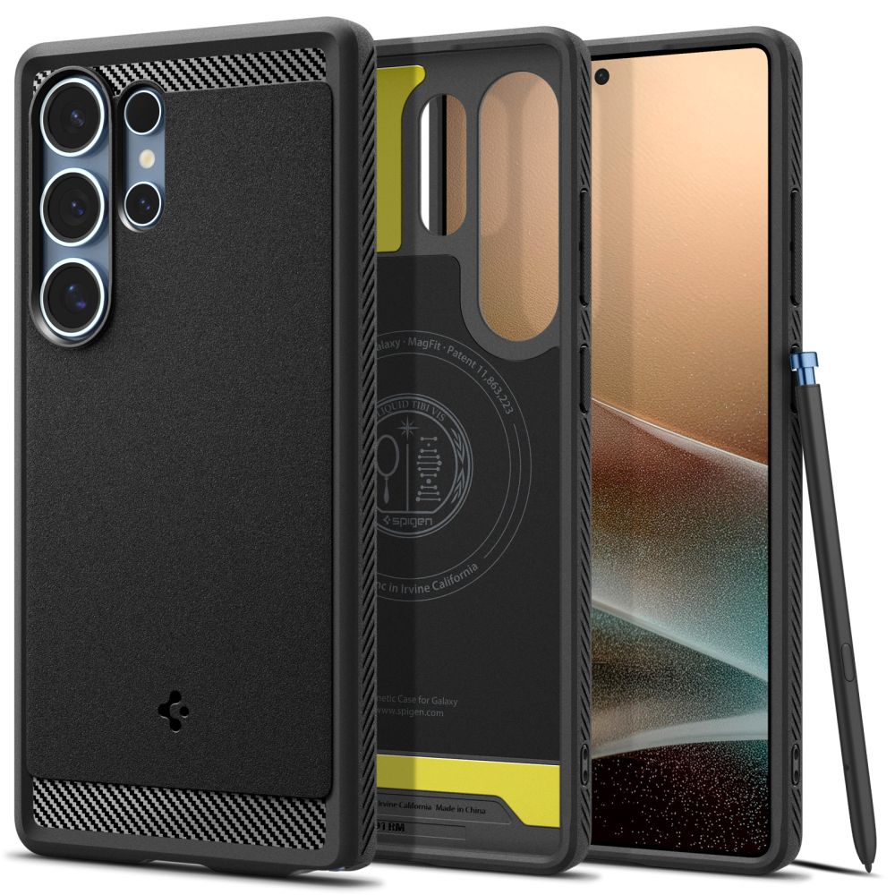 Pokrowiec pancerny Spigen Rugged Armor czarny Samsung Galaxy S25 Ultra Pokrowiec pancerny Spigen Rugged Armor czarny Samsung Galaxy S25 Ultra